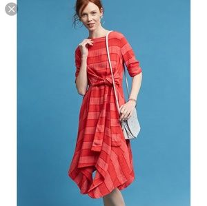 Anthropologie Eva Franco Striped Tie Front Dress